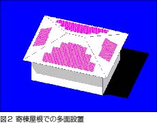 寄棟屋根での多面設置