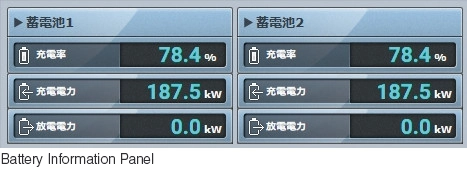 Battery measurement information panel