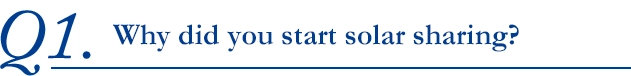 Why did you start solar sharing?