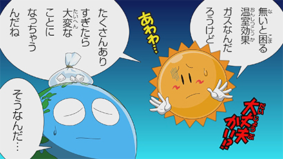 画面例:地球温暖化の仕組み