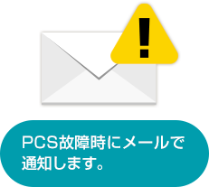 PCS故障時にメールで通知します。